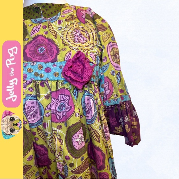 Jelly the Pug Girl Heathers Collection Funky Floral Brooklyn Dress /Sz 6 - Picture 2 of 11